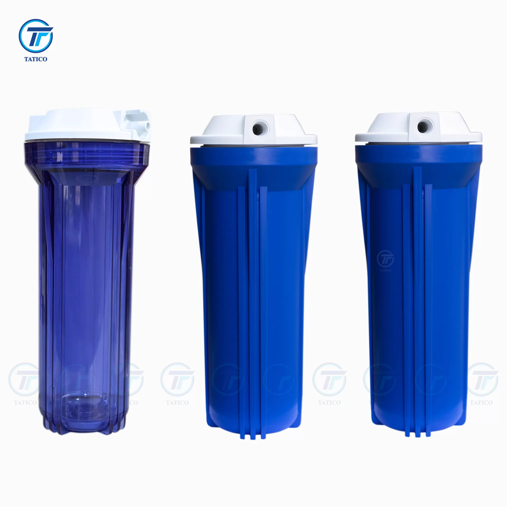 Bộ 3 cốc lọc nước 10 inch dạng vat (Trong - Xanh - Xanh)